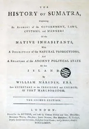 Title page of William Marsden's 'History of Sumatra' (London, 1784).