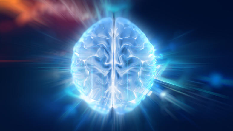 Abstract image of a brain from above