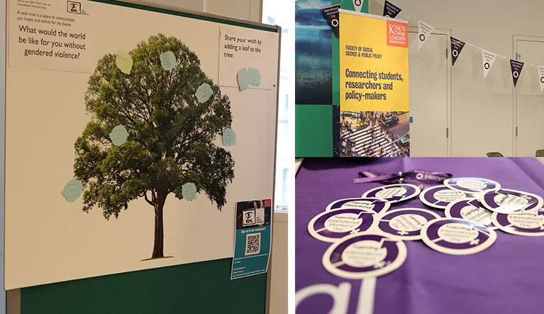 International women's day poster and table