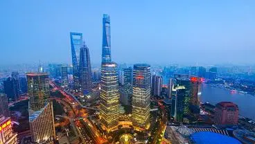 A view of Shanghai from the air