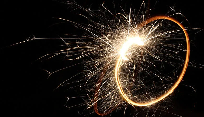 Sparkler on a black background
